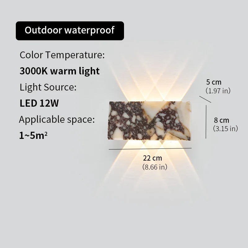 Terrazzo Stone Wall Light | Up & Down LED Wall Sconce