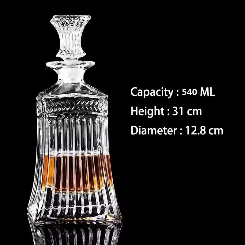 Crystal Cut Whisky Decanter | Lead-Free Glass Spirits Decanter