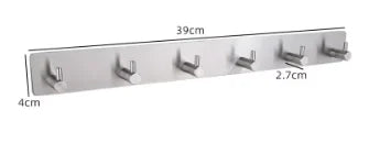 Steel Line Adhesive Hooks | Rustproof Towel & Robe Rail