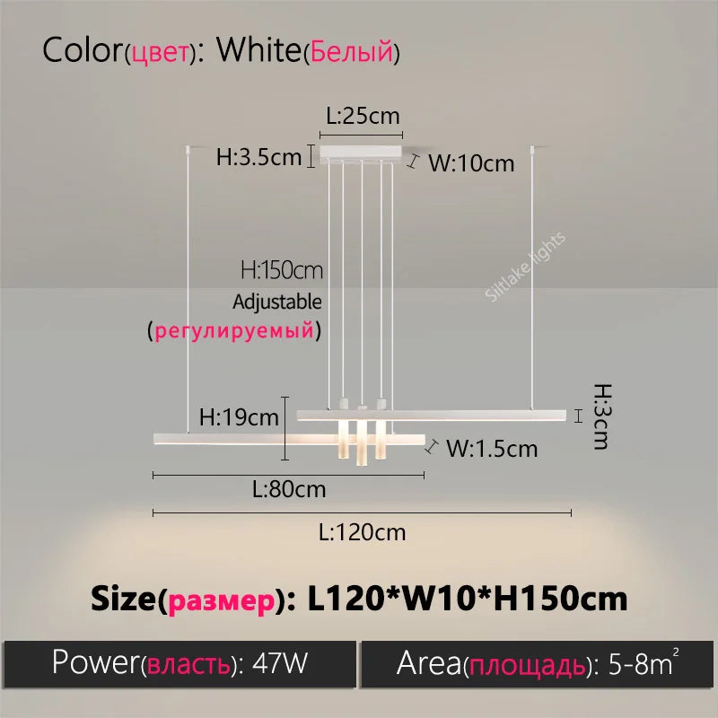 Linea Linear LED Pendant | Long Minimalist Kitchen Island Light