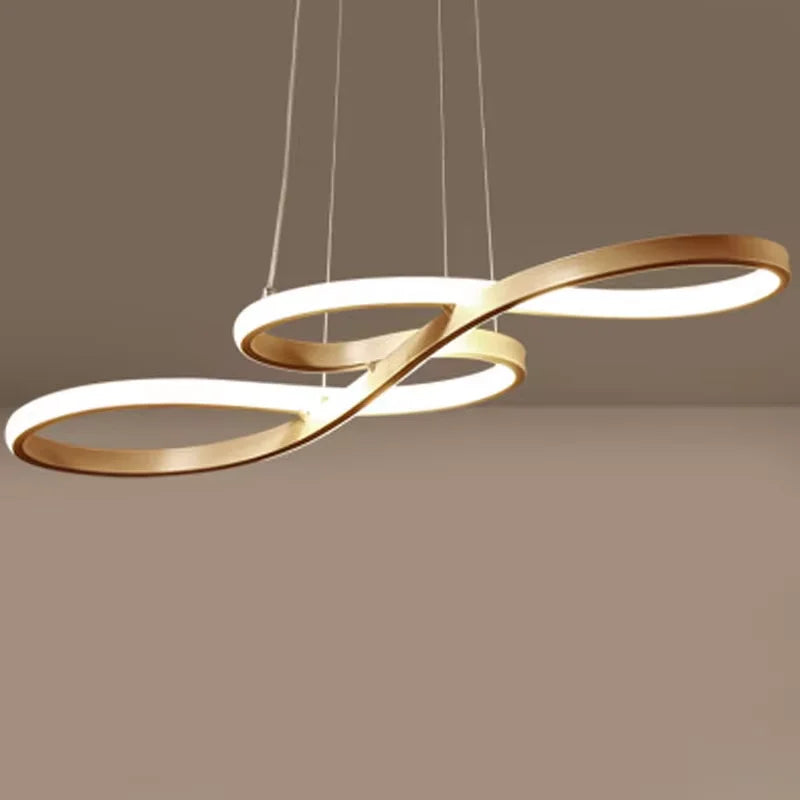 Infinity Loop LED Pendant | Modern Kitchen Island Light with Remote