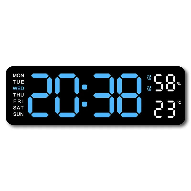 TempMate Digital Wall Clock | 9 Inch LED with Temp & Humidity