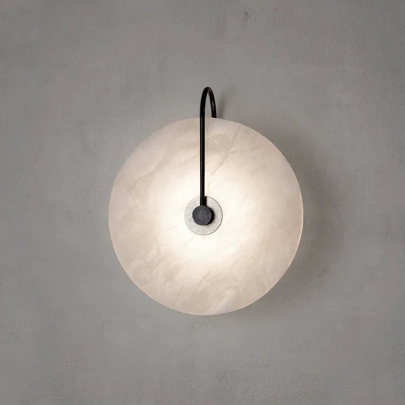 Lunar Marble Wall Sconce | Round Stone-Effect LED Wall Light