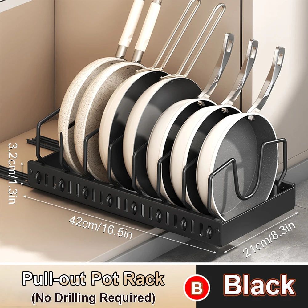 Glide-Out Pot & Lid Organiser | Sliding Cabinet Rack
