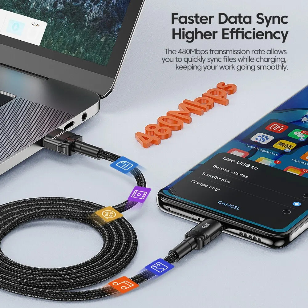 Rapid Braid Charging Cable | USB-C Fast Charge Cord, up to 3m