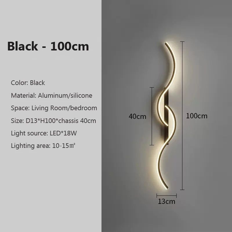 Ripple LED Wall Sconce | Wavy Minimalist Bedside Wall Light