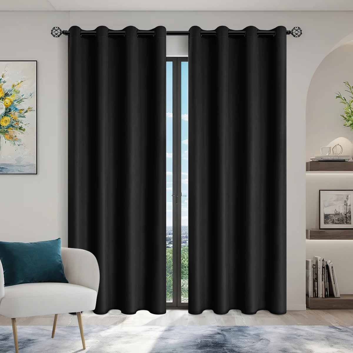 Serene Blackout Curtains | Set of 2 Room Darkening Panels
