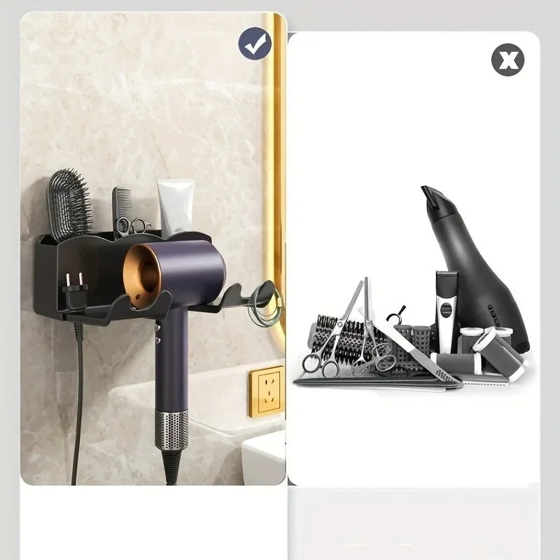 DryDock Hair Dryer Holder | No-Drill Wall-Mounted Bracket