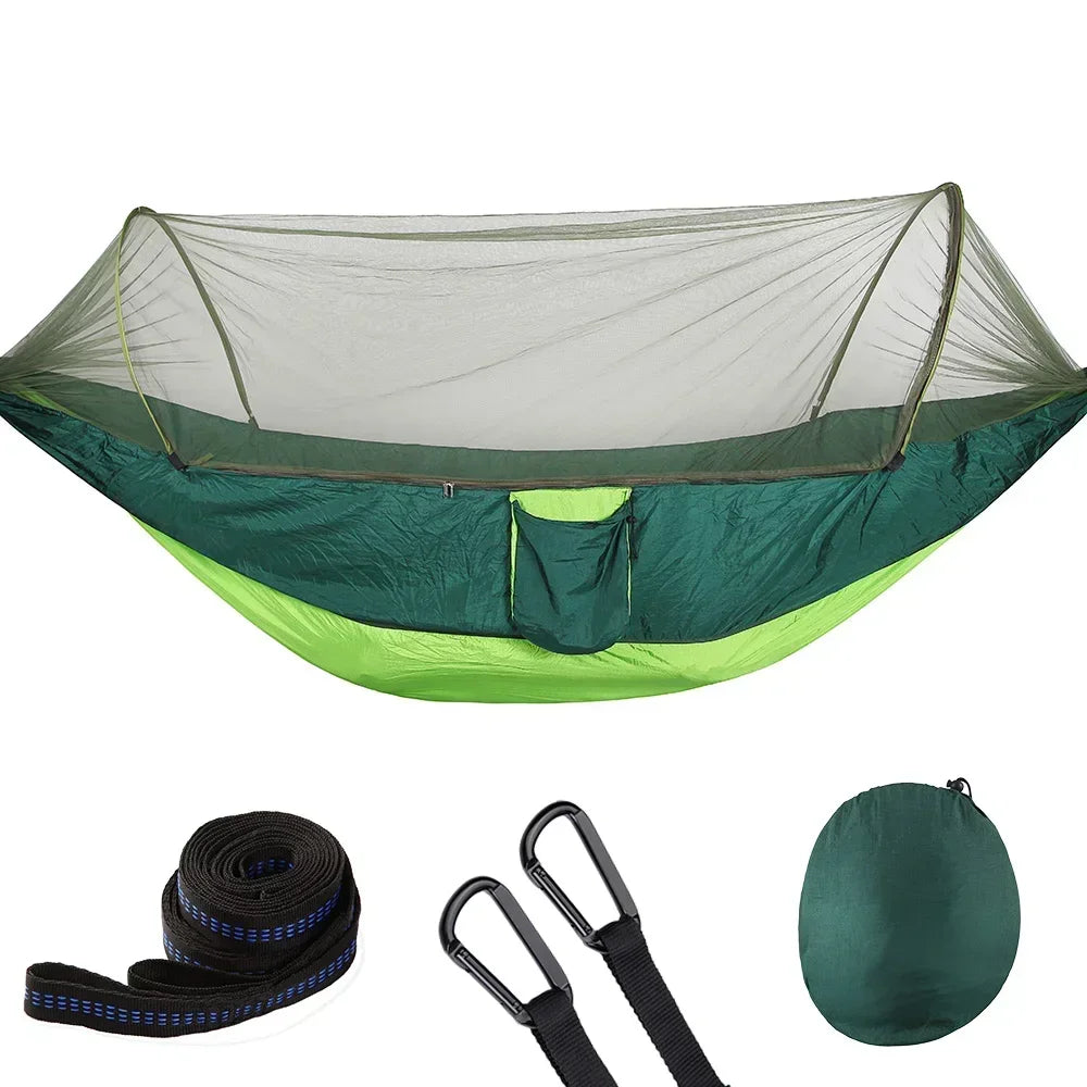 CanopyNest Camping Hammock | Pop-Up Mosquito Net Hammock for Two