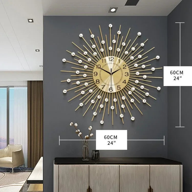 Starburst Wall Clock | Luxury Gold Silent Decorative Clock