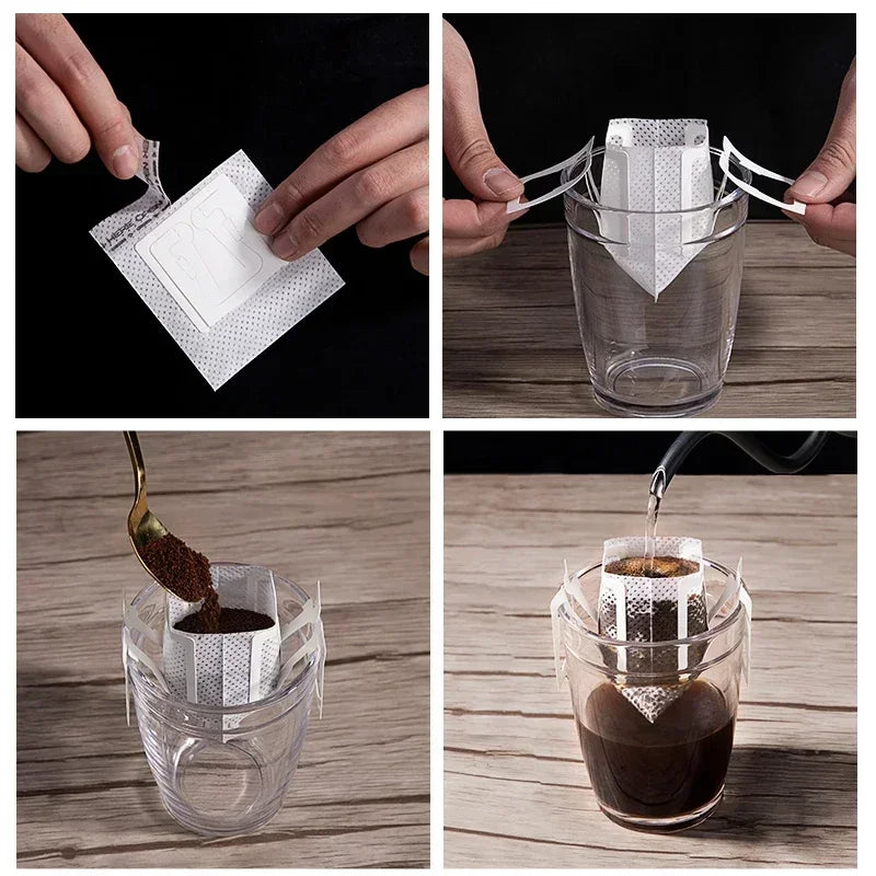 DripMate Coffee Filter Bags | Pour-Over Pouches, 50 or 100 Pack