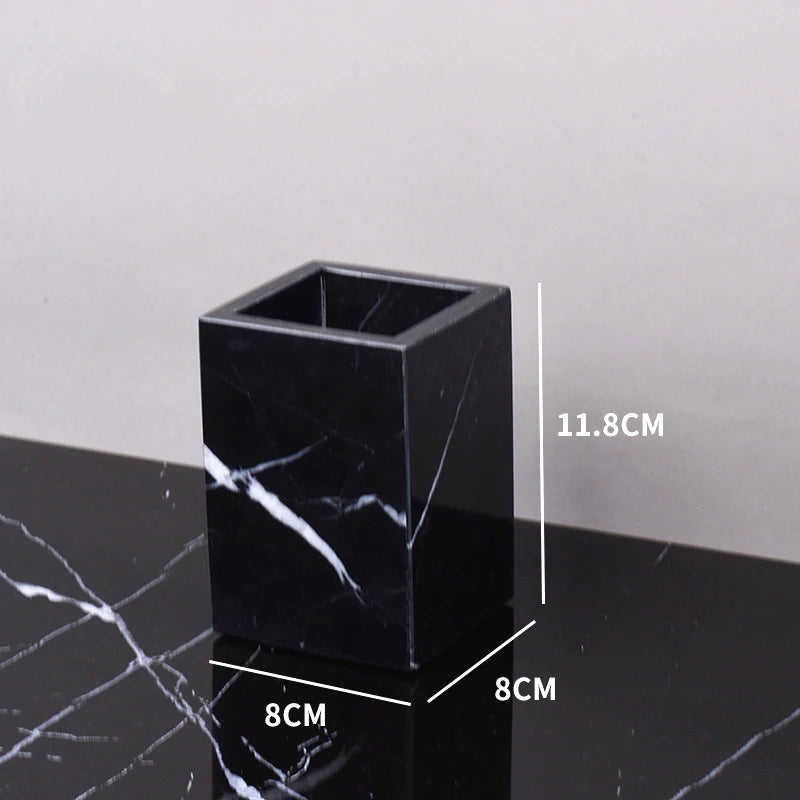 Nero Marble Bathroom Collection | Black Natural Marble Vanity Accessories