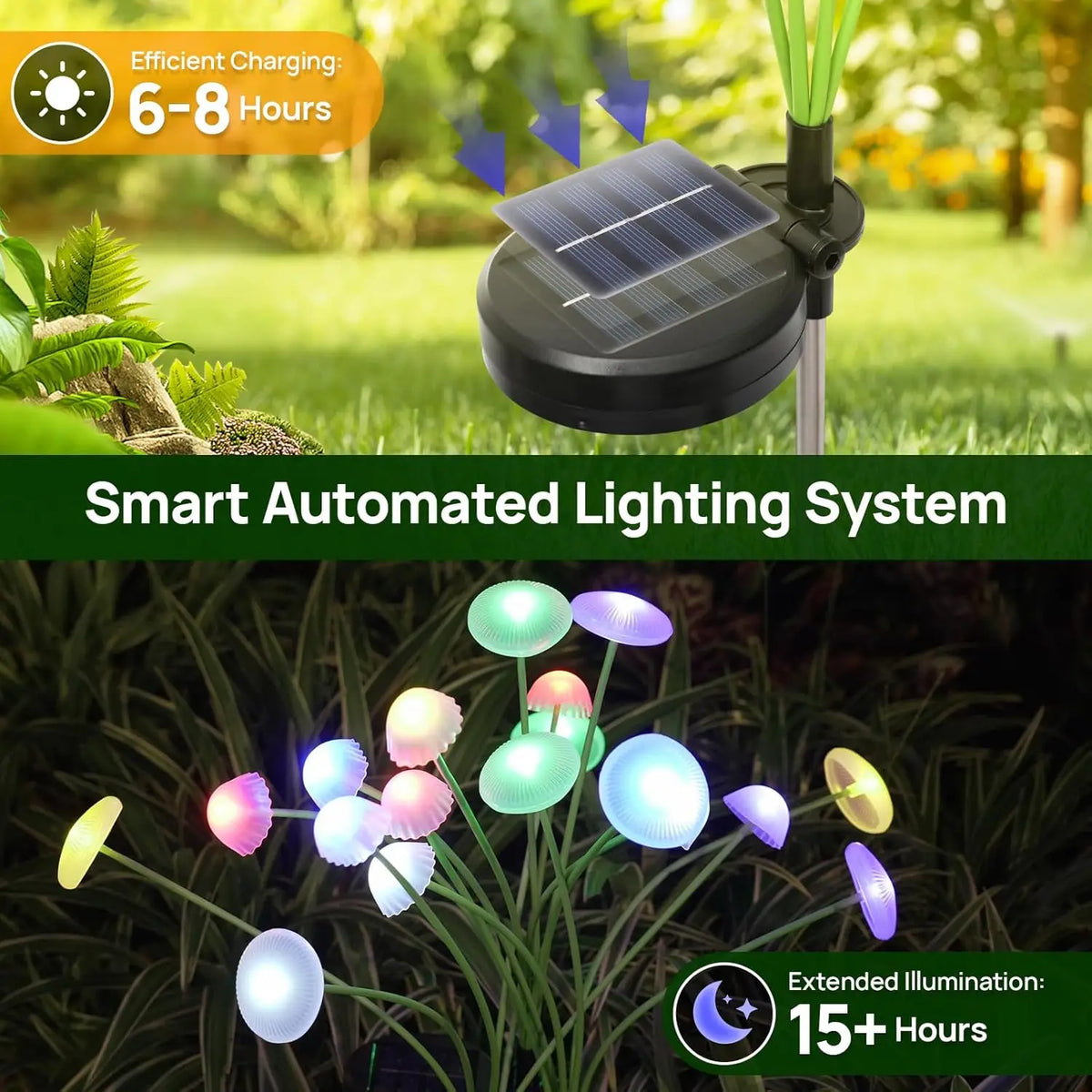 Mushroom Glow Solar Lights | Jellyfish Garden Stakes
