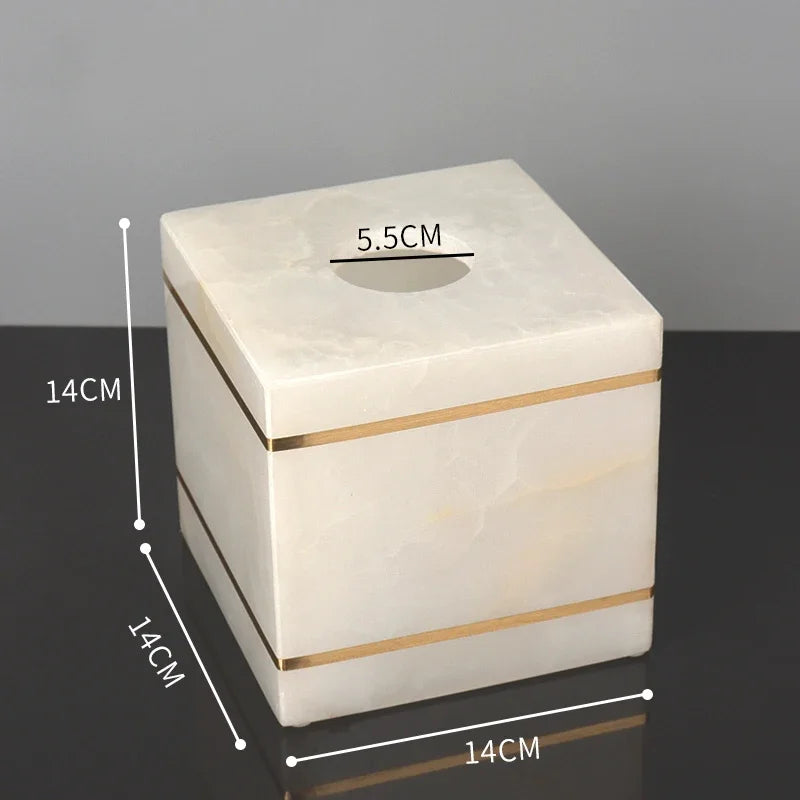 Alabaster Gold Bathroom Collection | White Marble & Gold Vanity Accessories