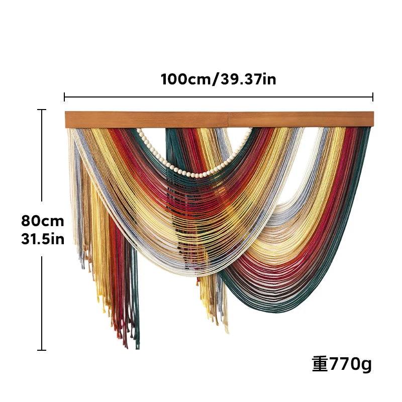Cascade Macrame Wall Hanging | Large Boho Woven Tapestry 100 × 80 cm