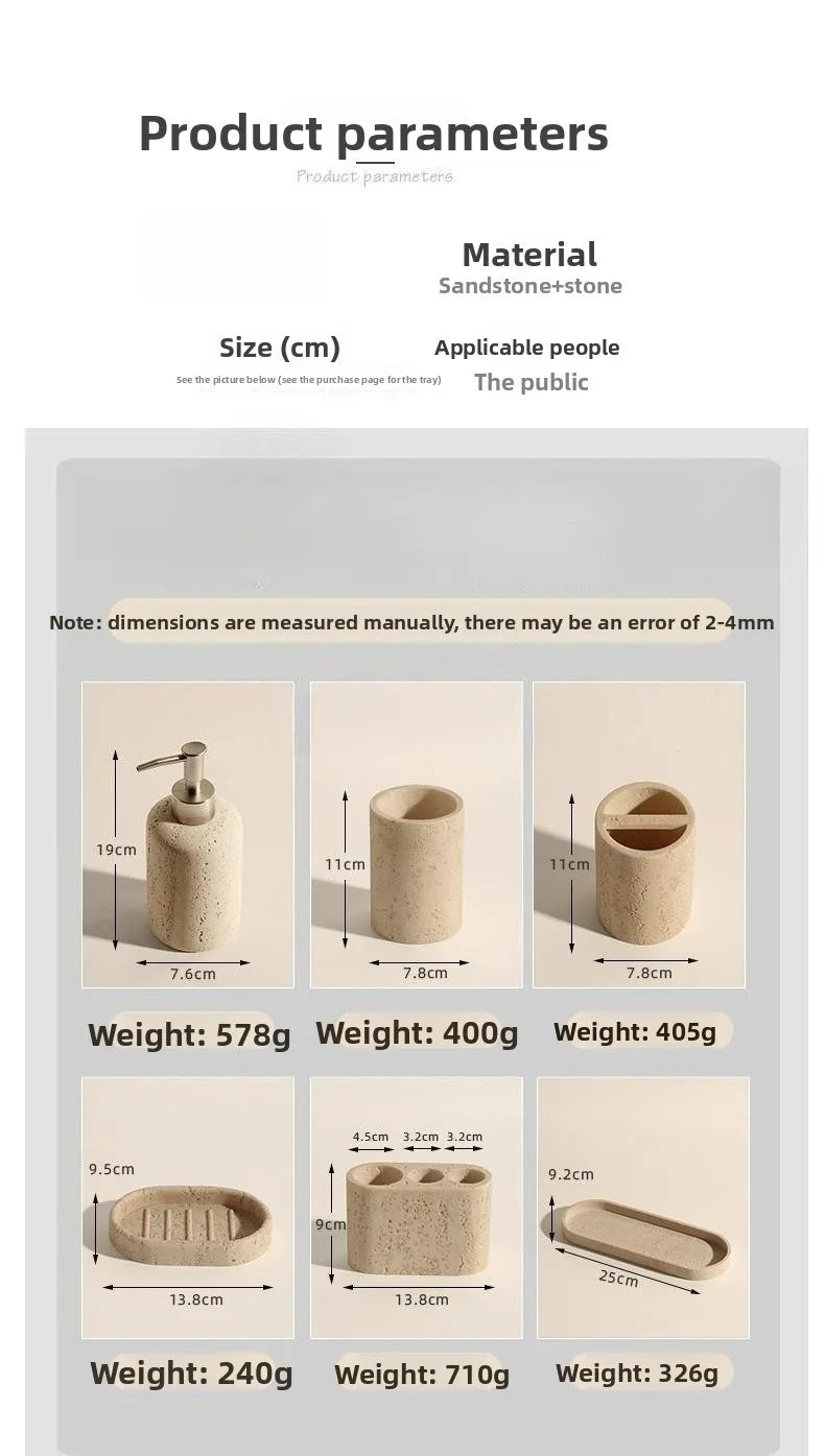 Travertine Bathroom Collection | Natural Stone Vanity Accessories