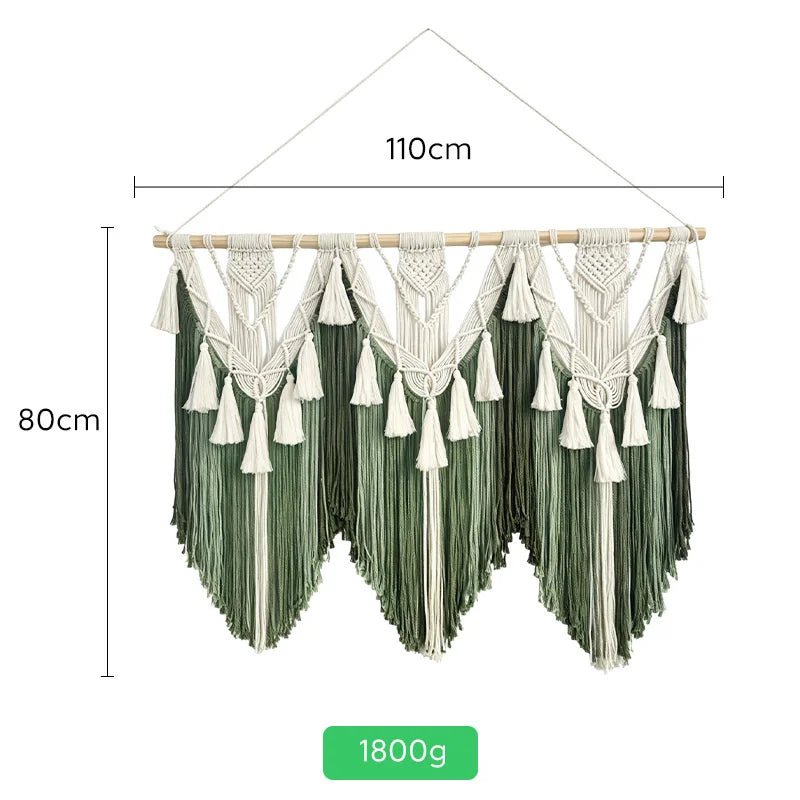 Canopy Macrame Wall Hanging | 110 × 80 cm Boho Tassel Tapestry