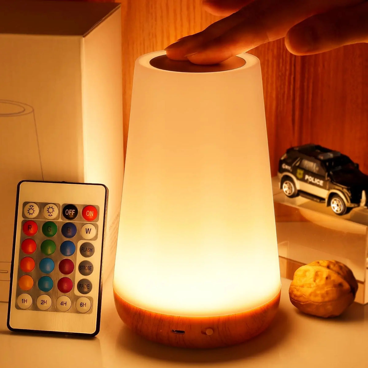 Rainbow Touch Night Lamp | 13-Colour Rechargeable Bedside Light