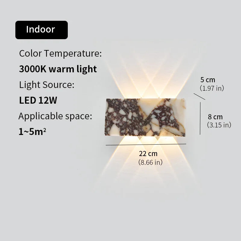 Terrazzo Stone Wall Light | Up & Down LED Wall Sconce