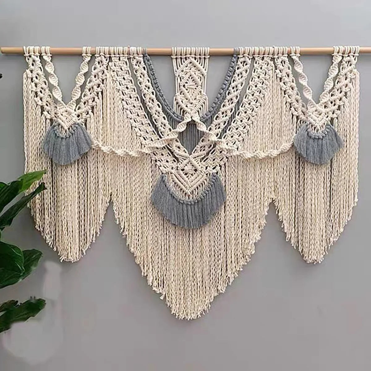 Boho Fringe Macrame Tapestry | 80 × 140 cm Handwoven Wall Hanging