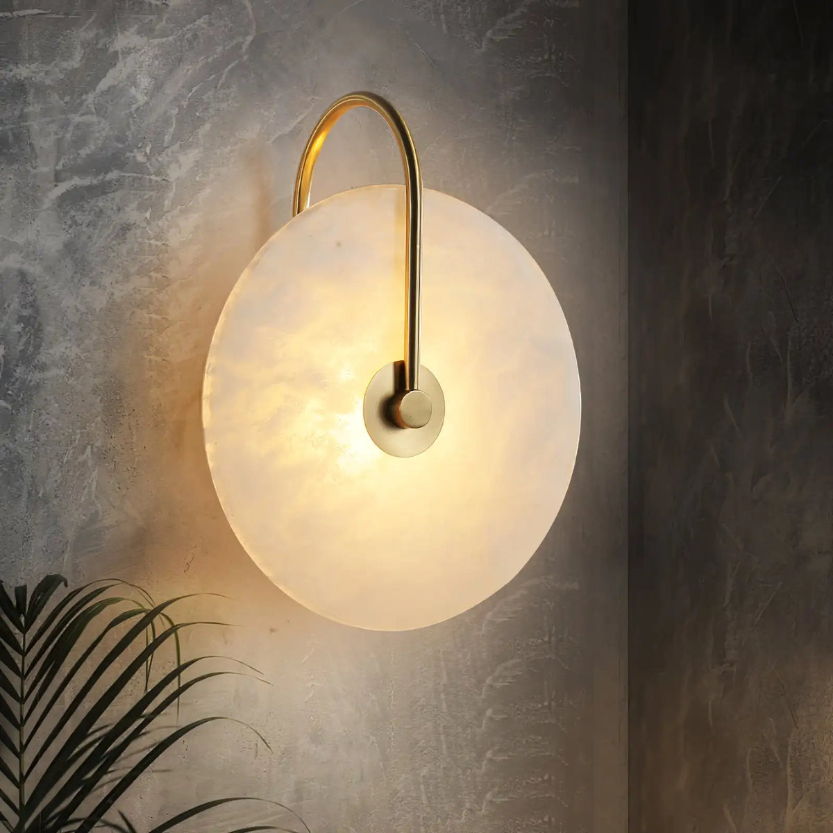 Lunar Marble Wall Sconce | Round Stone-Effect LED Wall Light