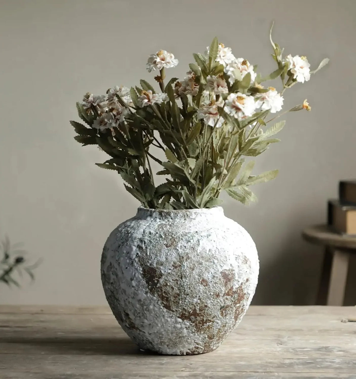 Terra Rustic Ceramic Vase | Hand-Finished Stoneware Floor Vase