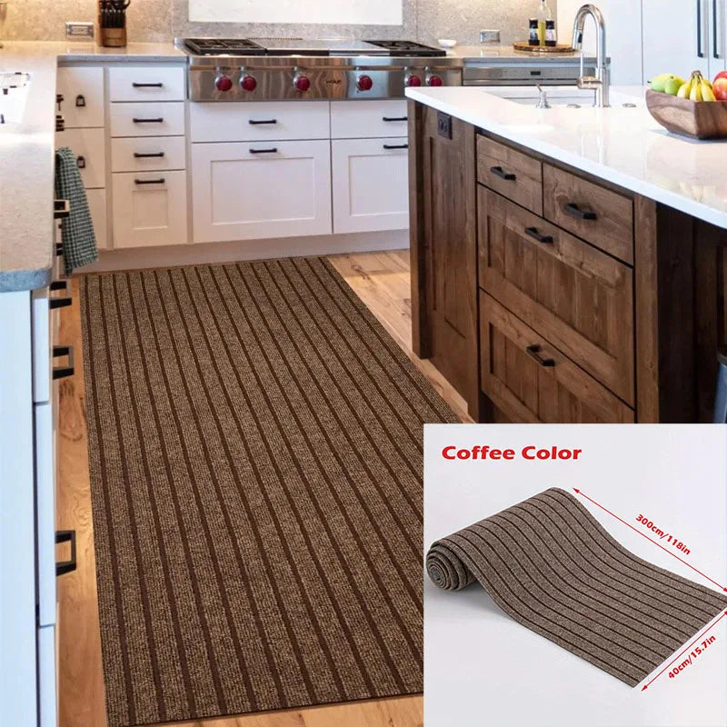 Stripe Line Floor Runner | Self-Adhesive Kitchen Mat, 3m