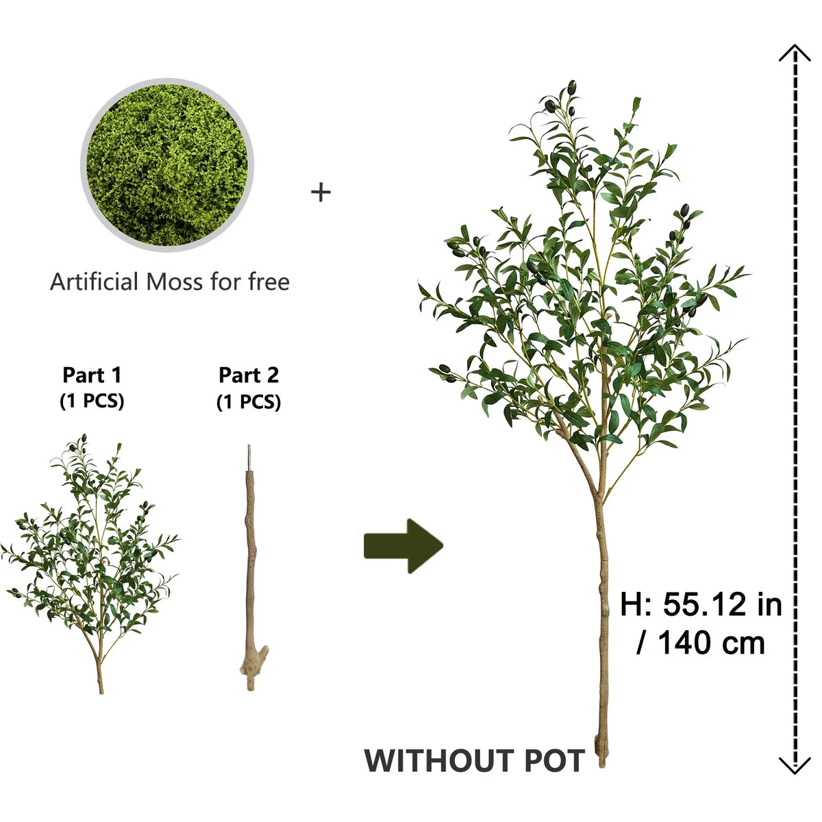 Evergreen Artificial Olive Tree | Realistic Faux Plant 120-180 cm
