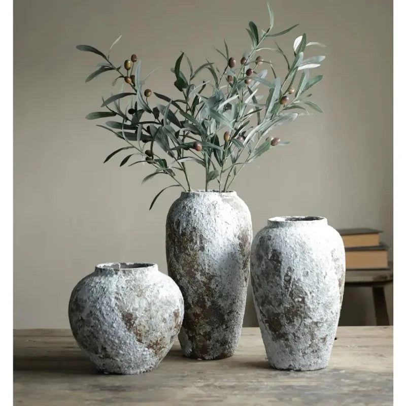 Terra Rustic Ceramic Vase | Hand-Finished Stoneware Floor Vase