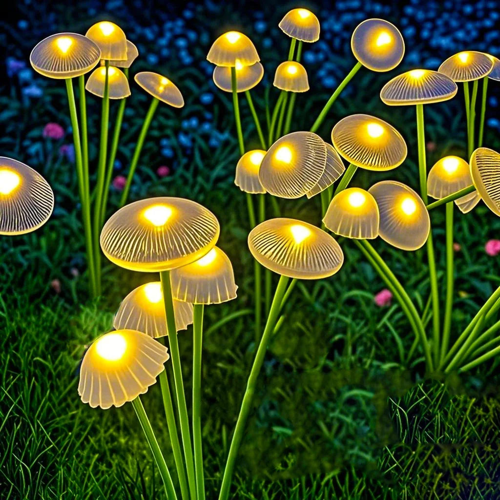 Mushroom Glow Solar Lights | Jellyfish Garden Stakes