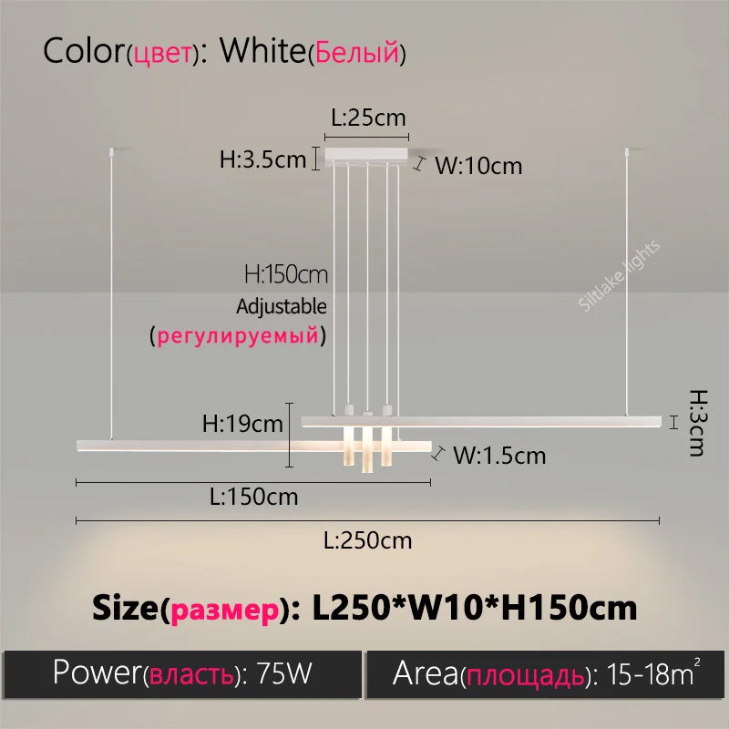 Linea Linear LED Pendant | Long Minimalist Kitchen Island Light