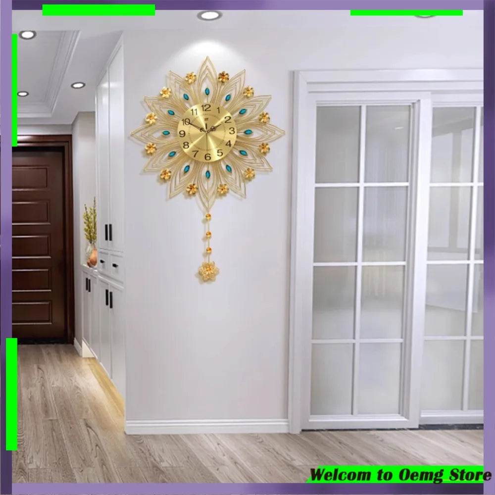 Starburst Wall Clock | Luxury Gold Silent Decorative Clock