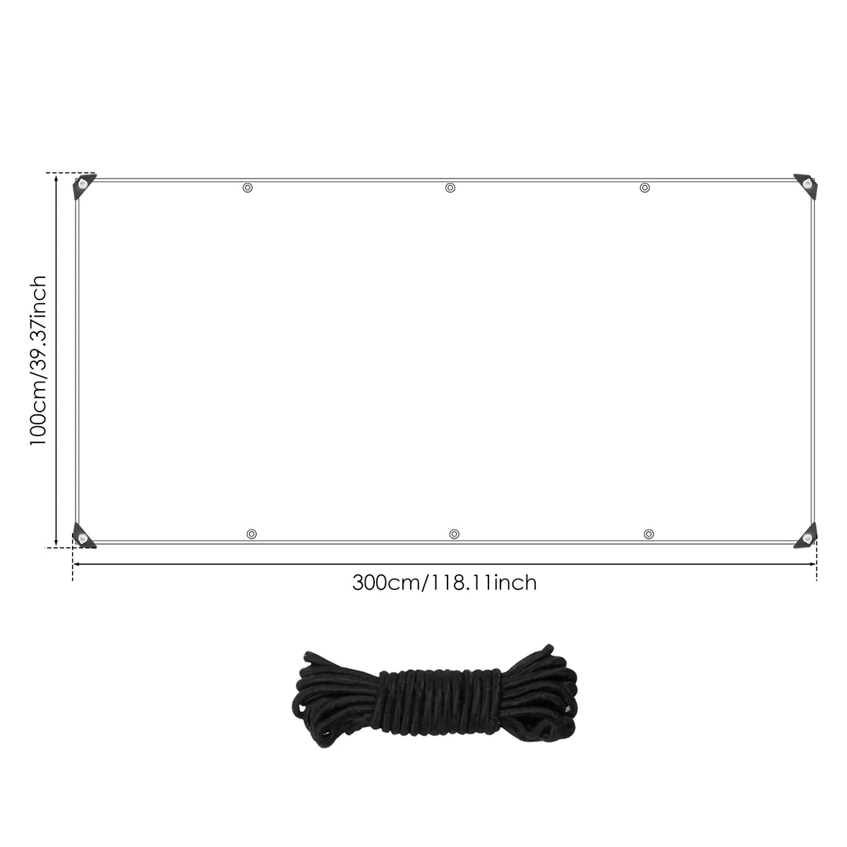 Clear PVC Outdoor Tarp Curtain with Tie Straps