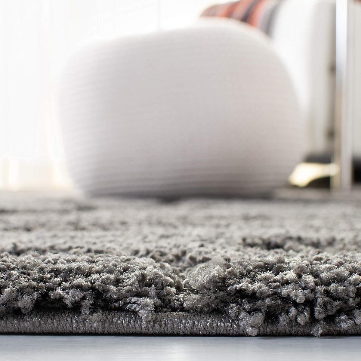SAFAVIEH Florida Shag Grey Square Rug — 6 ft 7 in