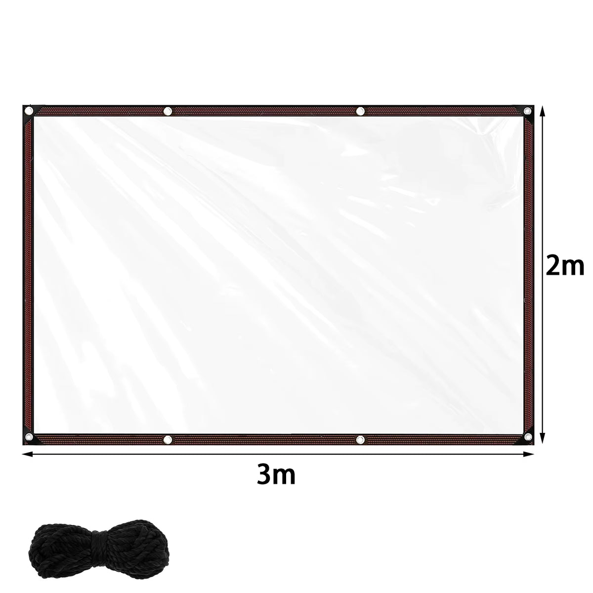 Clear PVC Outdoor Tarp Curtain with Tie Straps