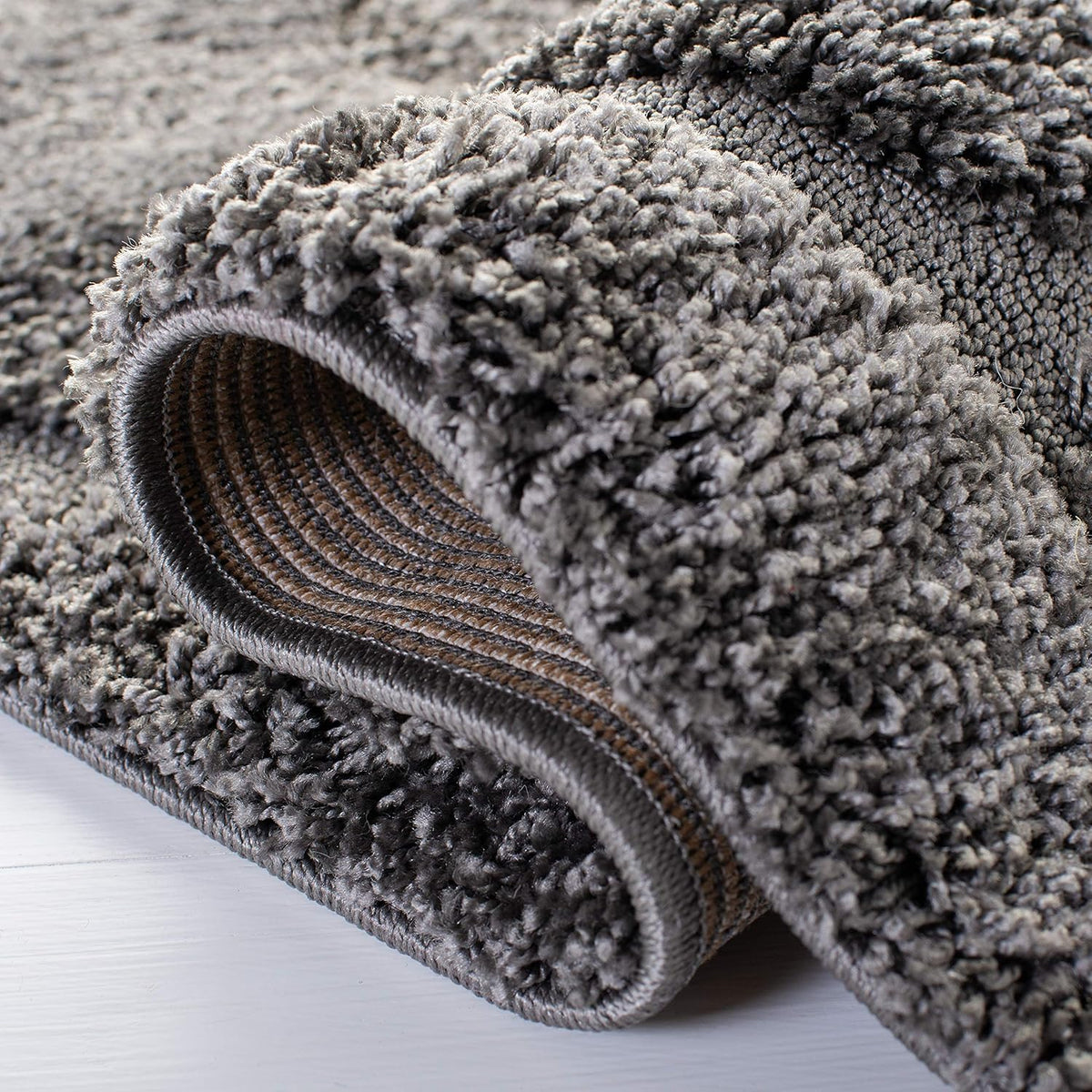 SAFAVIEH Florida Shag Grey Square Rug — 6 ft 7 in