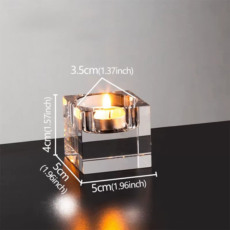Clear Crystal Glass Tealight Candle Holder