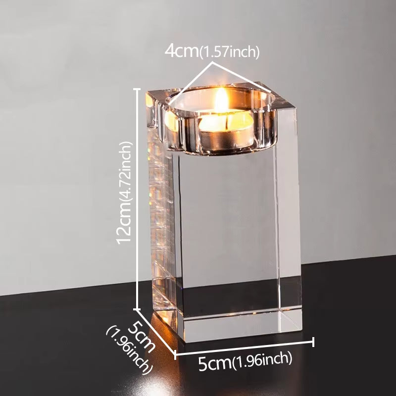 Clear Crystal Glass Tealight Candle Holder