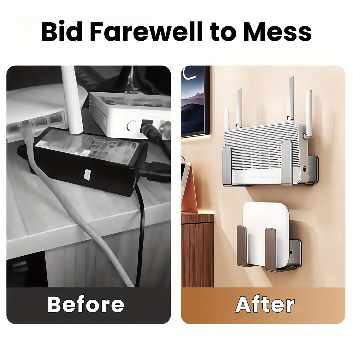 Wall-Mounted Router and Media Device Holder