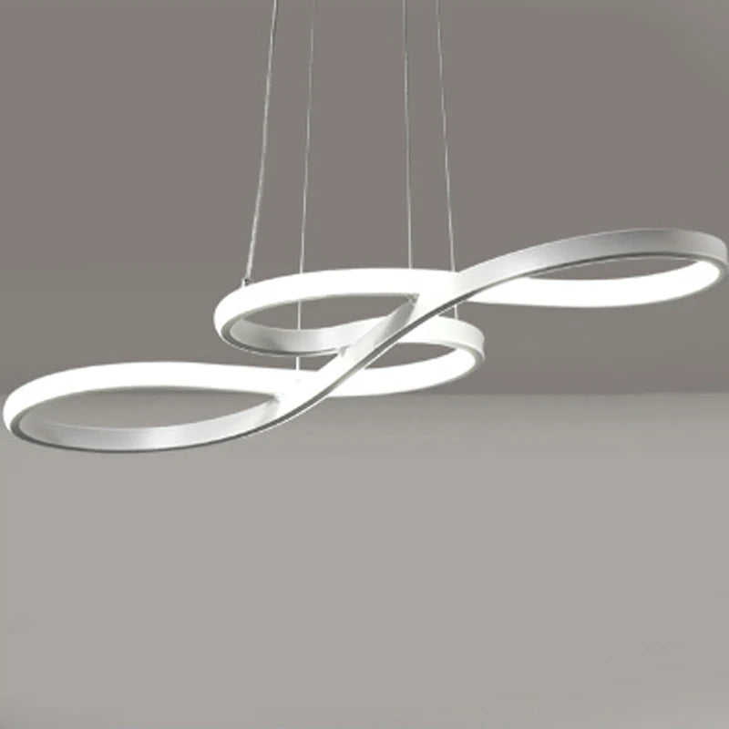 Infinity Loop LED Pendant | Modern Kitchen Island Light with Remote