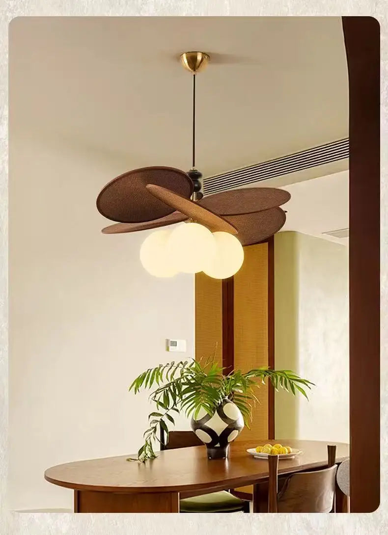 Bloom Flush Ceiling Light | Wood-Look Petal LED Ceiling Lamp