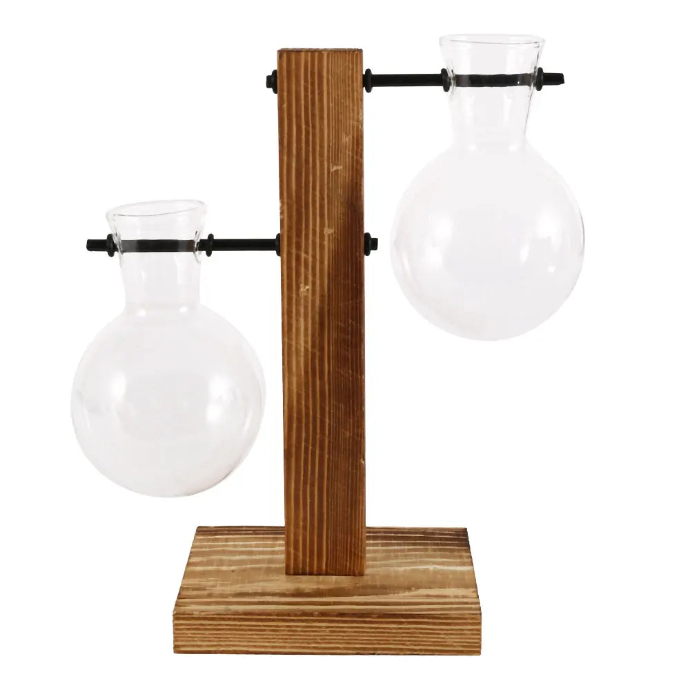 Arbor Bulb Vase | Glass Propagation Station with Wood Stand