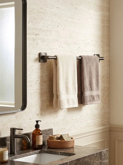 NoDrill Towel Rail | Punch-Free Wall Bar, 30 or 40cm