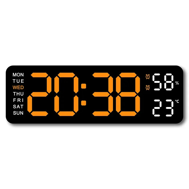 TempMate Digital Wall Clock | 9 Inch LED with Temp & Humidity