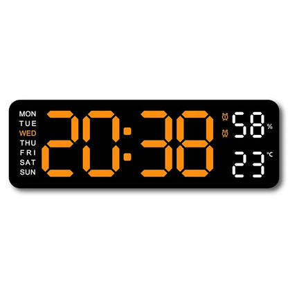 TempMate Digital Wall Clock | 9 Inch LED with Temp & Humidity