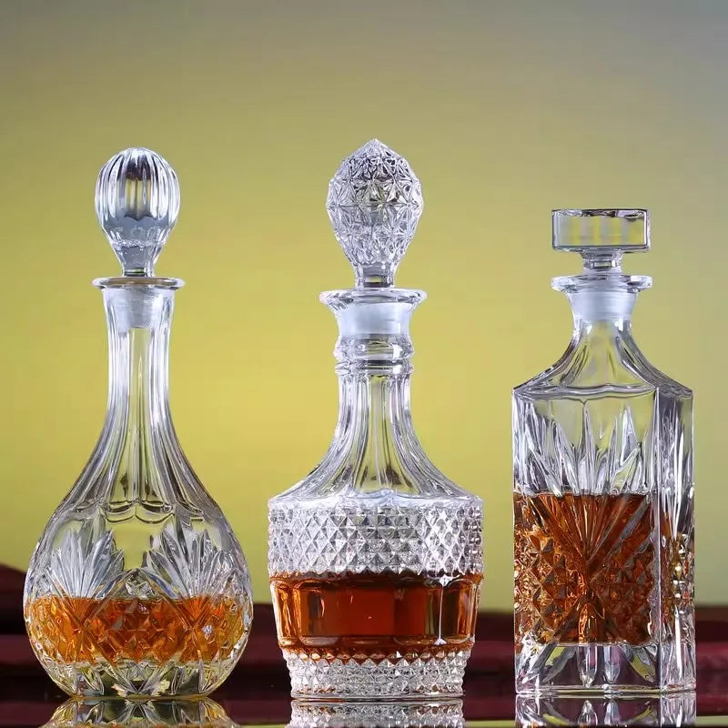 Crystal Cut Whisky Decanter | Lead-Free Glass Spirits Decanter