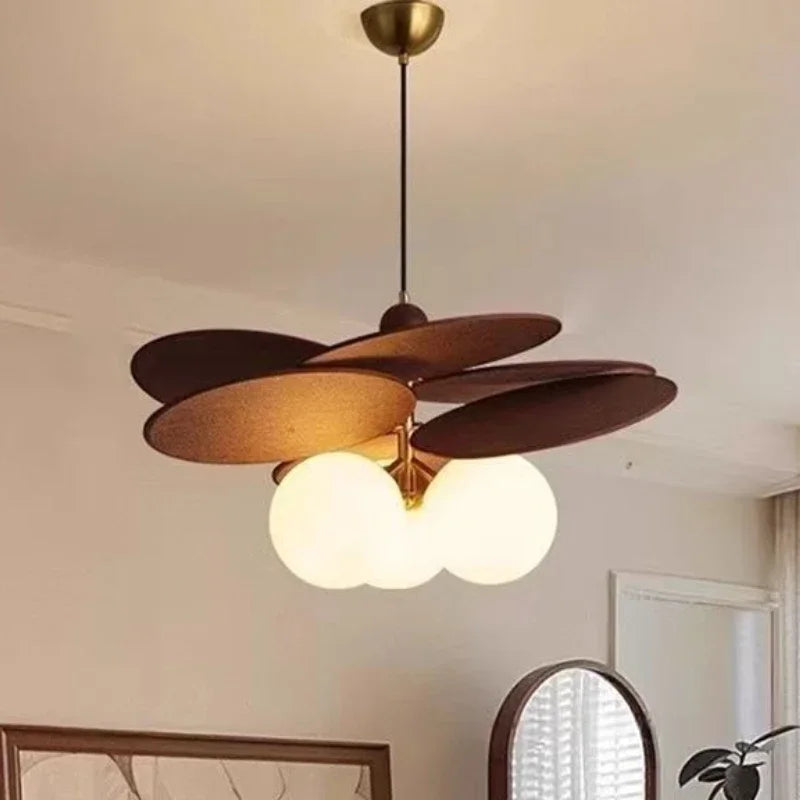 Petal Glass Pendant | Retro Flower Ceiling Light with Glass Globes
