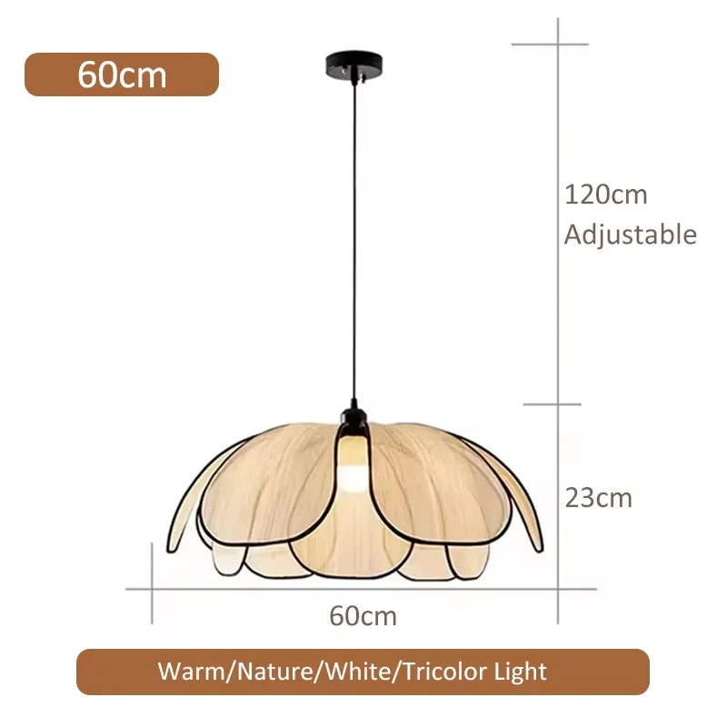 Blossom Rattan Petal Pendant | Woven Flower Shade Ceiling Light