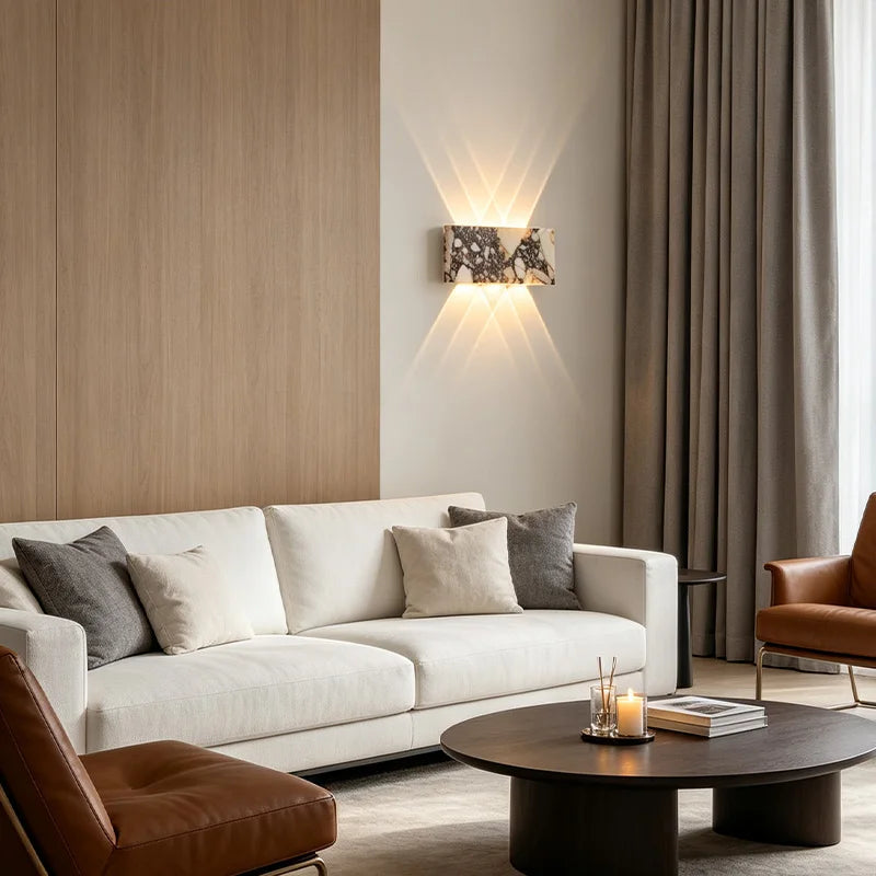Terrazzo Stone Wall Light | Up & Down LED Wall Sconce