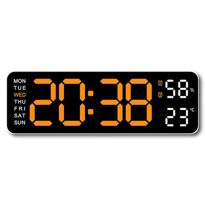 TempMate Digital Wall Clock | 9 Inch LED with Temp & Humidity